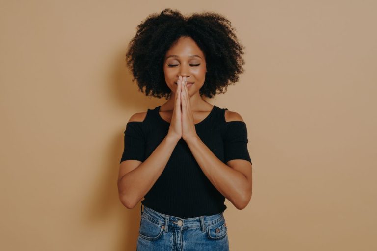 Empowered by Prayer, a woman praying