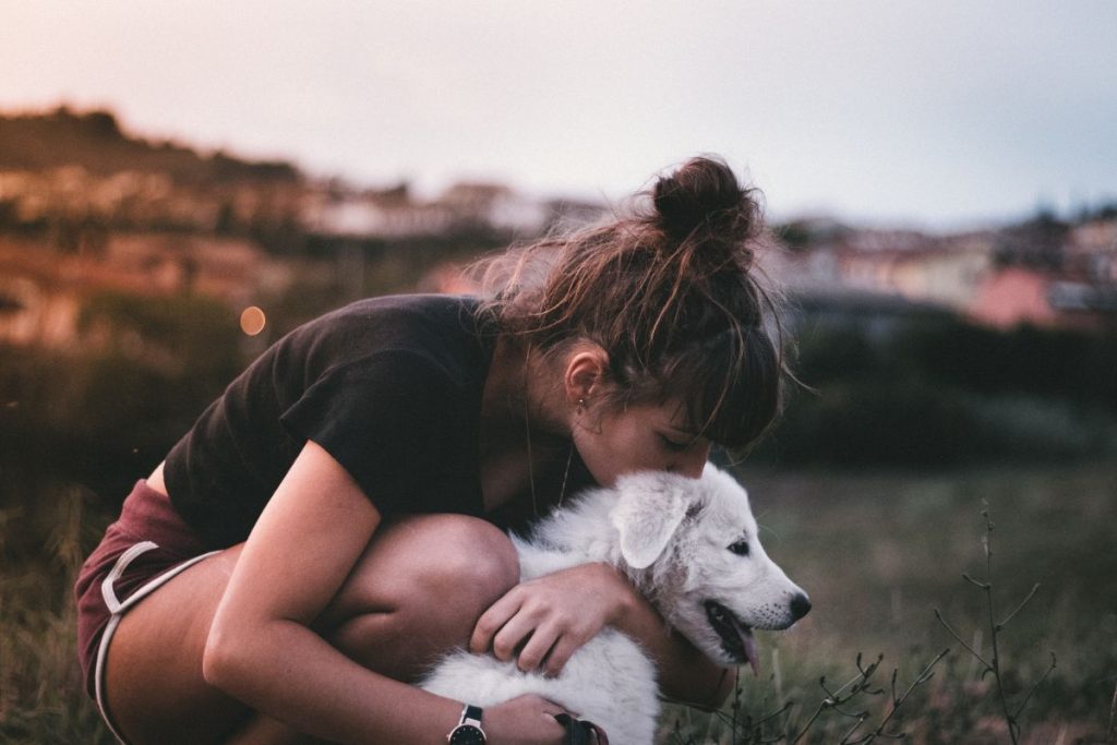 A woman and her dog
