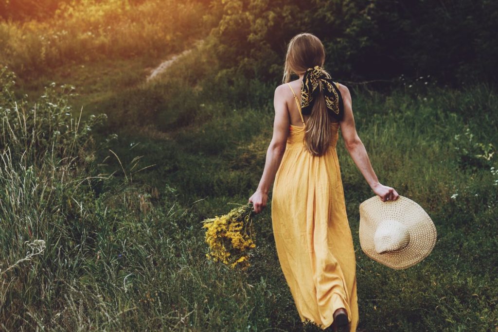 the flowers through the weeds
