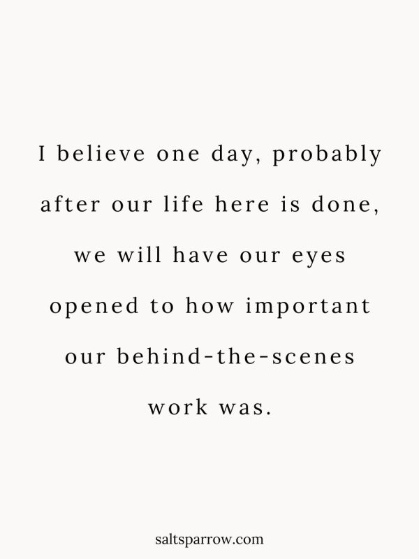 Loaves and Fishes: I believe one day, probably after our life here is done, we will have our eyes opened to how important our behind-the-scenes work was.