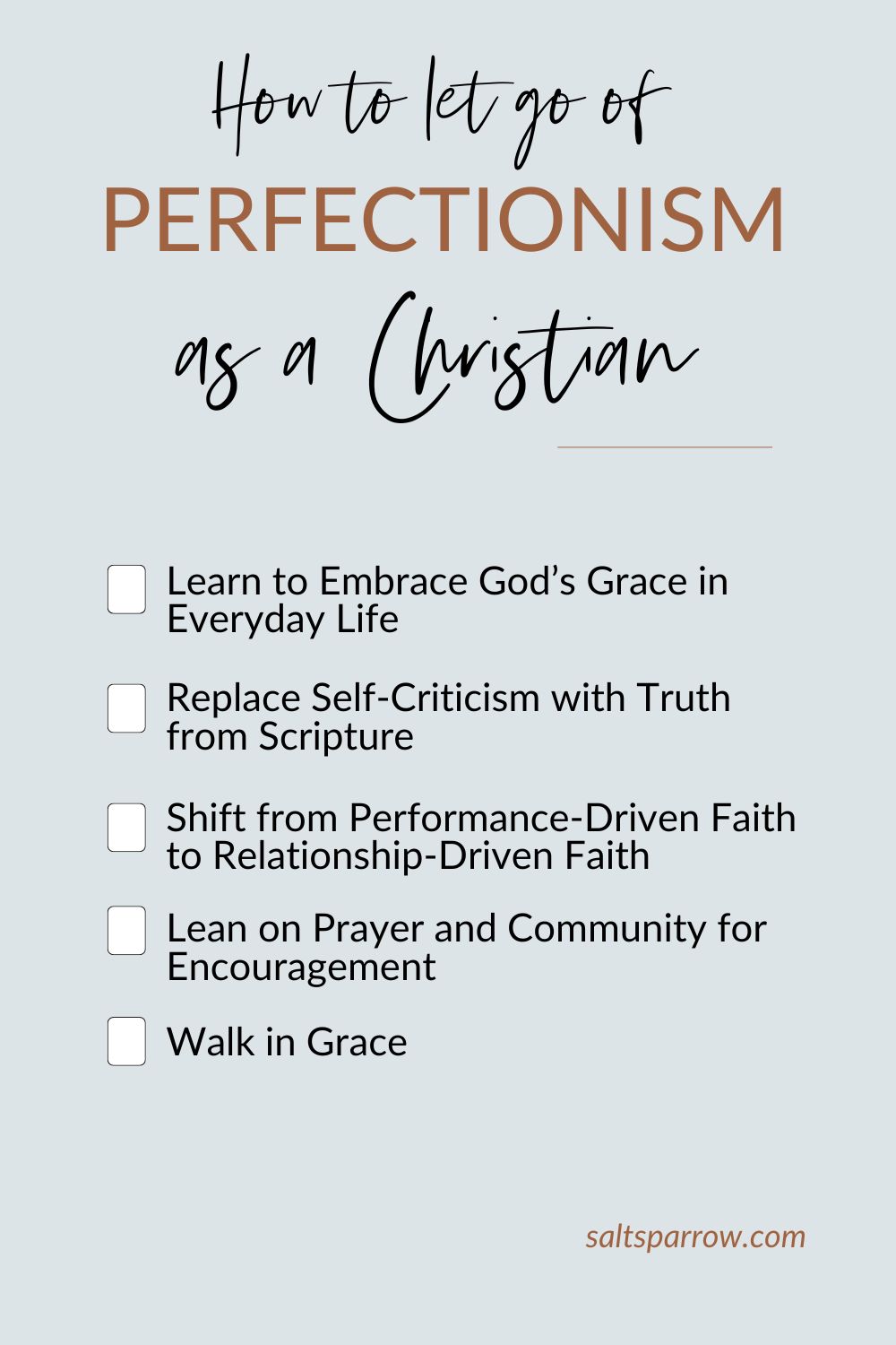 how to let go of perfectionism as a christian