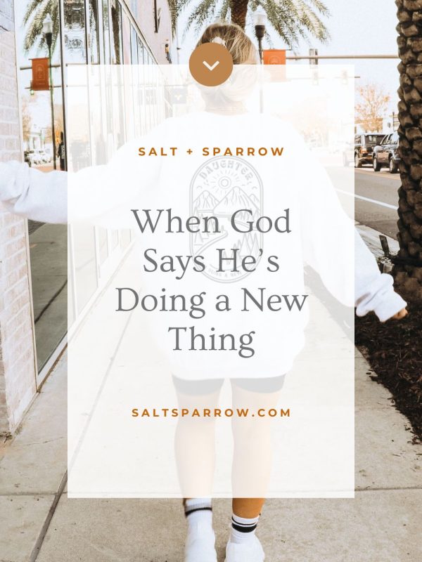 When God says he's doing a new thing