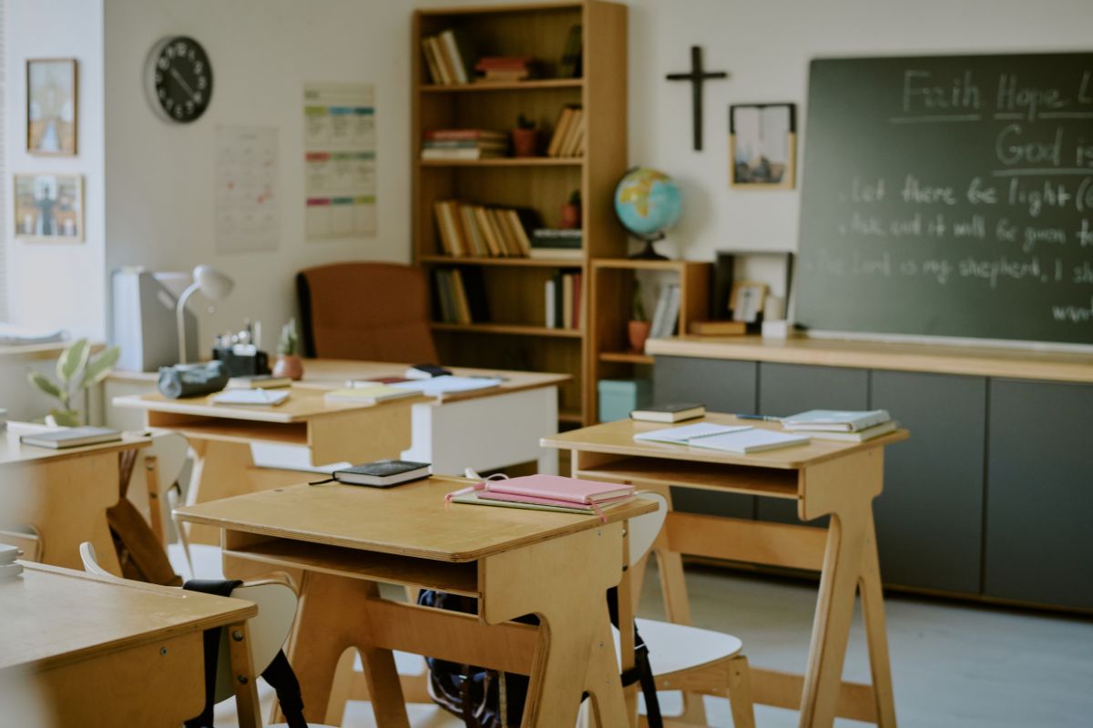 a quiet and empty classroom